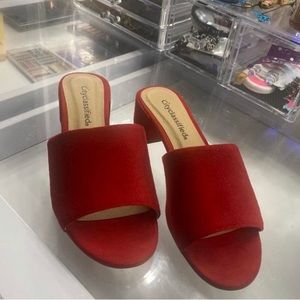 Red mules/clogs size 6.5